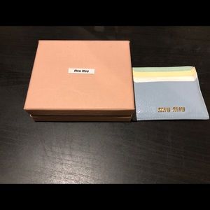 Miu miu card holder with tags and boxes, calfskin